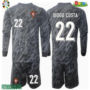 Portugal Diogo Costa #22 Målvakt Bortaställ Barn EM 2024 Långärmad (+ Korta byxor)